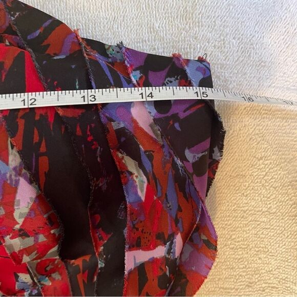 BCBG Bold Strapless Mini Dress Fiery Red Purple Abstract Print Glam Y2k Revival - Picture 4 of 5